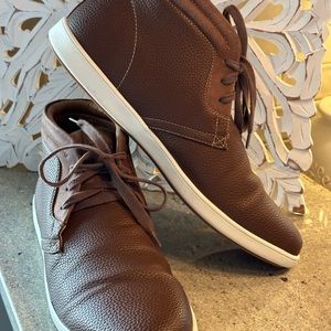 Steve Madden Men's "Fenway" Leather High Top Shoes, Brown, Size 11.5, Preowned